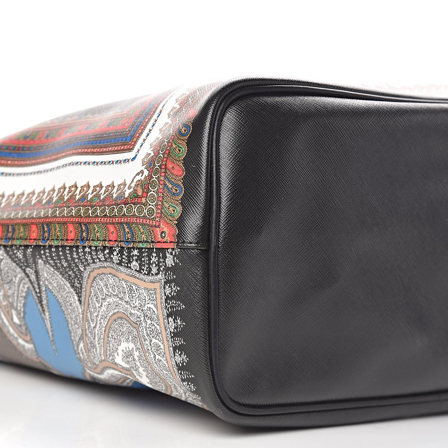 Textured Coated Canvas Medium Scarf Print Antigona Tote Black