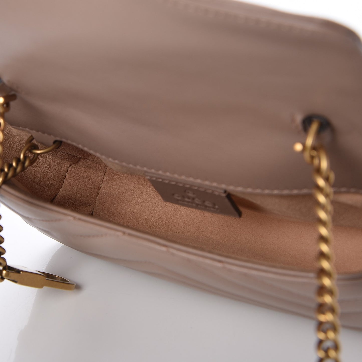 Calfskin Matelasse Super Mini GG Marmont Shoulder Bag Porcelain Rose