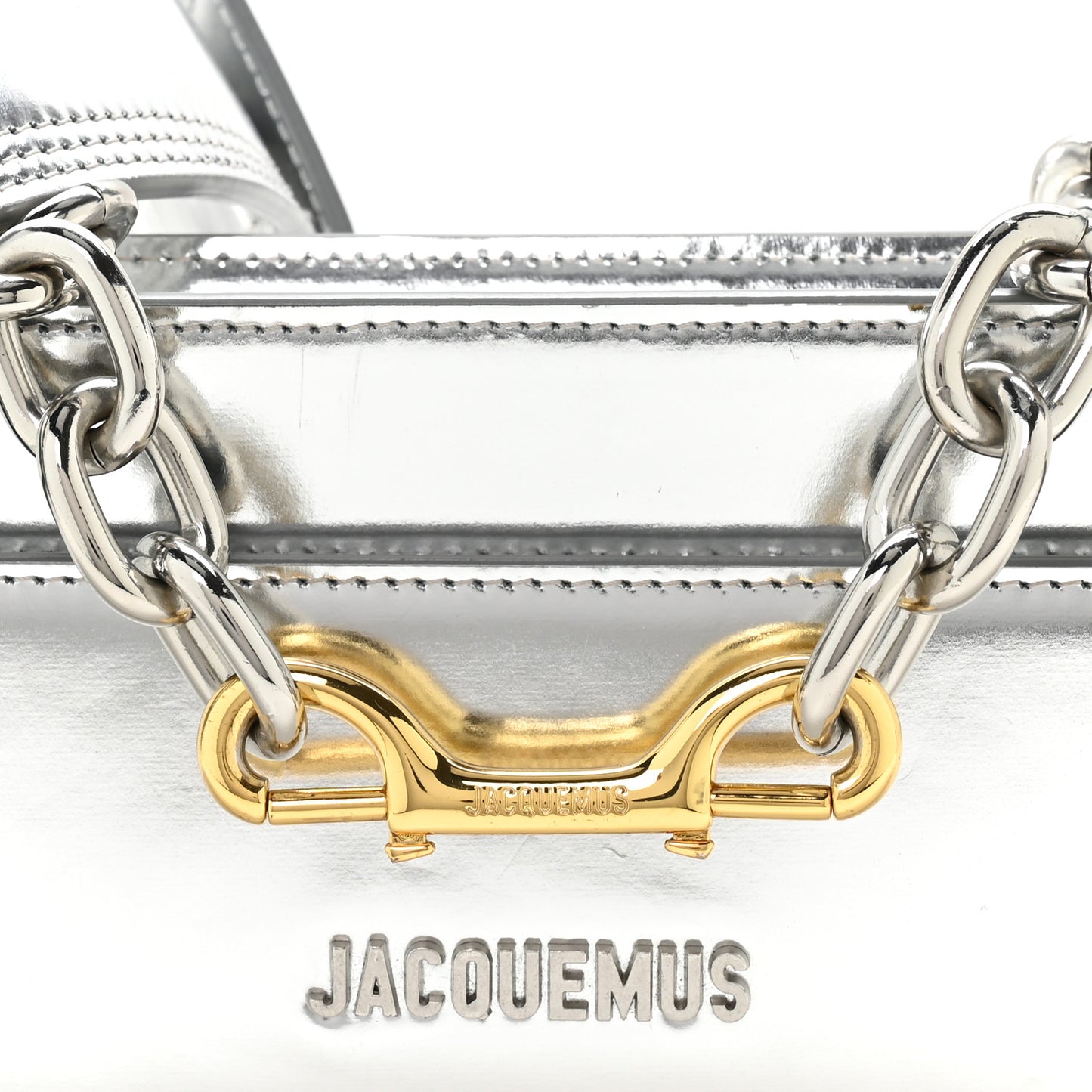 Metallic Calfskin Le Sac Ciuciu Silver