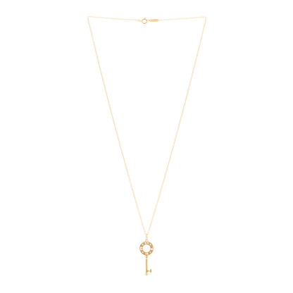 Tiffany 18K Rose Gold Diamond Atlas Pierced Key Pendant Necklace 3 of 6