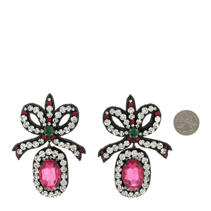 Gucci Metal Crystal Embroidered Bow Earrings Multicolor 2 of 4