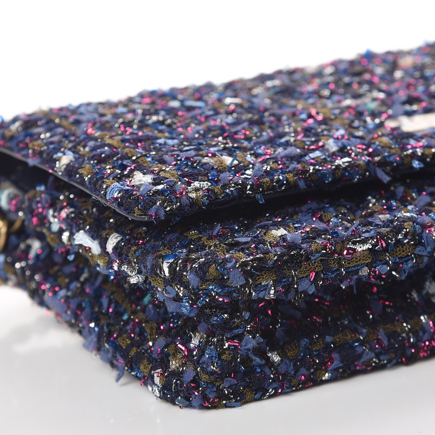Chanel Tweed Charms Wallet On Chain WOC Blue Purple Khaki Pink 5 of 11