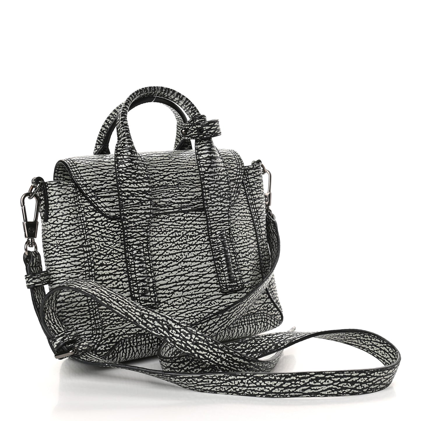 Textured Calfskin Mini Pashli Satchel Black Mauve