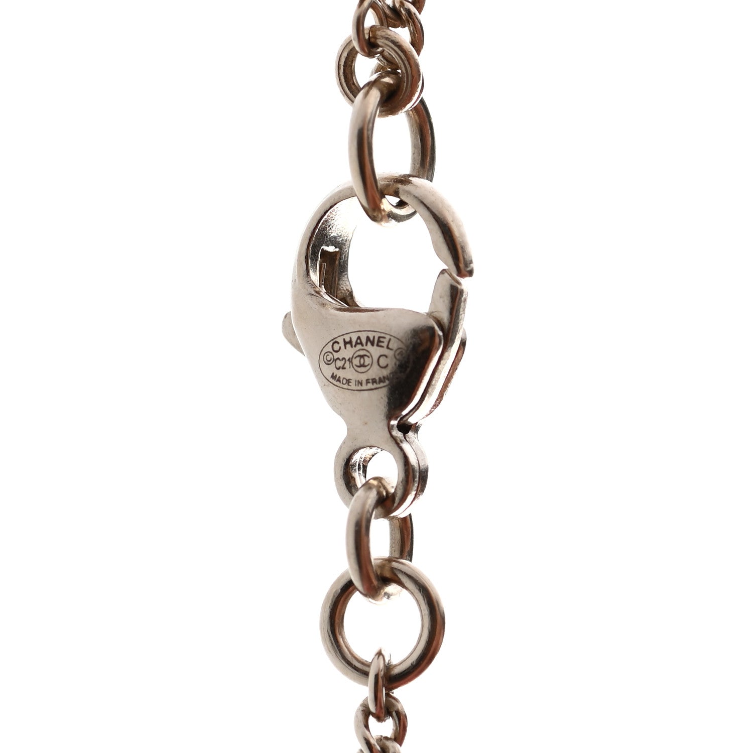 Chanel Pearl Crystal CC Pendant Necklace Gold 5 of 5