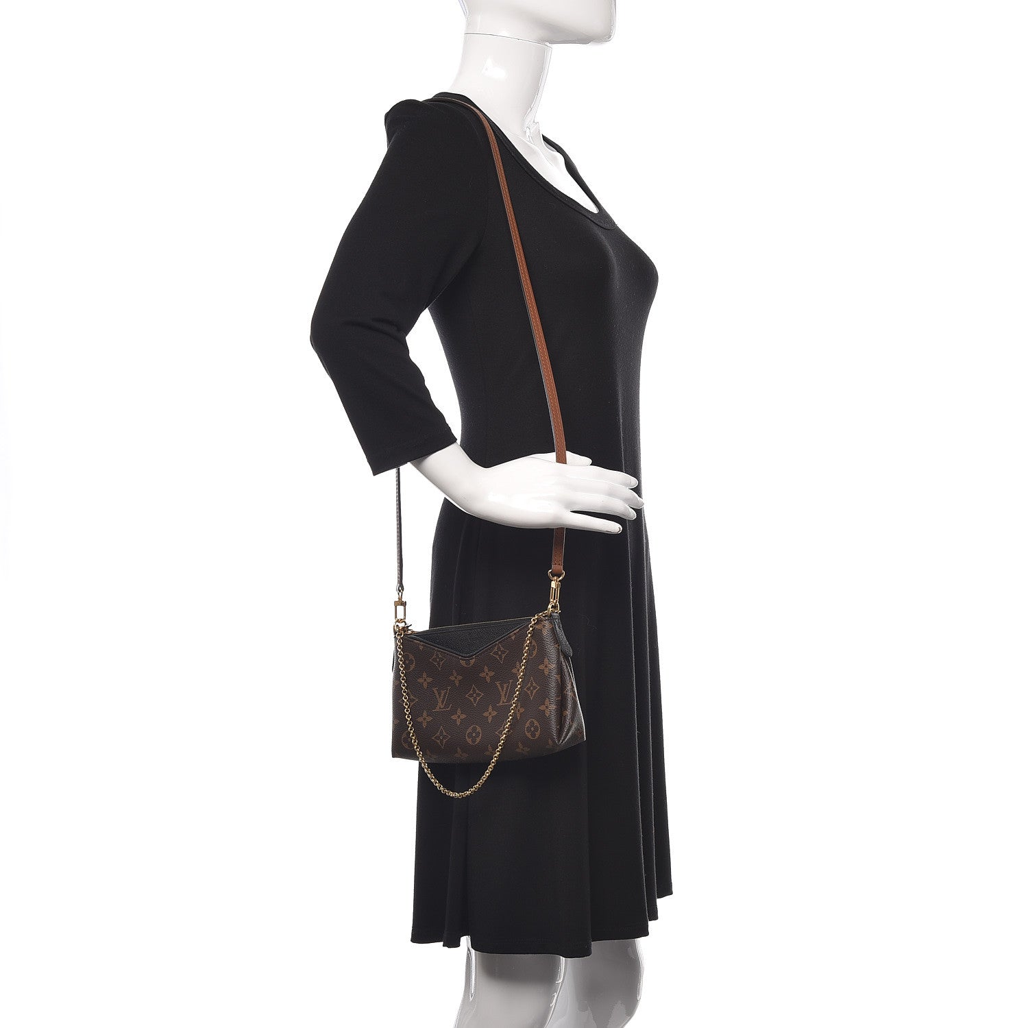 Louis Vuitton Monogram Pallas Clutch Black 2 of 10
