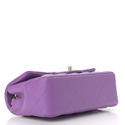 Chanel Lambskin Quilted Mini Rectangular Flap Purple 4 of 10