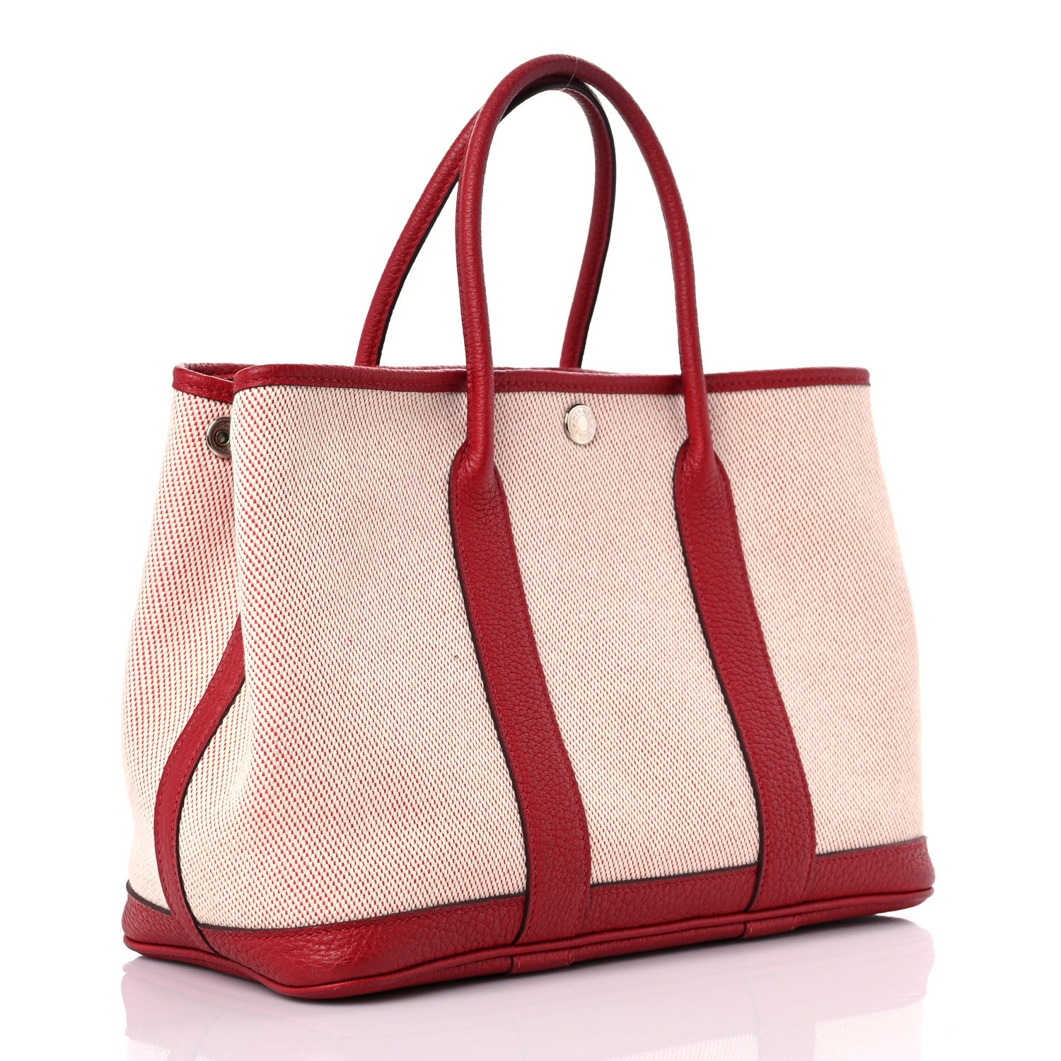 Hermes Twill H Negonda Garden Party 30 TPM Tote Rouge Piment 2 of 15