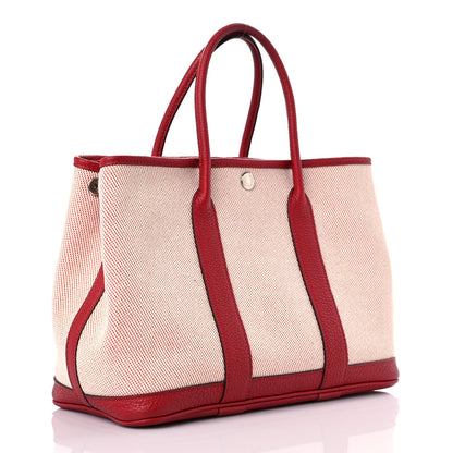 Hermes Twill H Negonda Garden Party 30 TPM Tote Rouge Piment 2 of 15