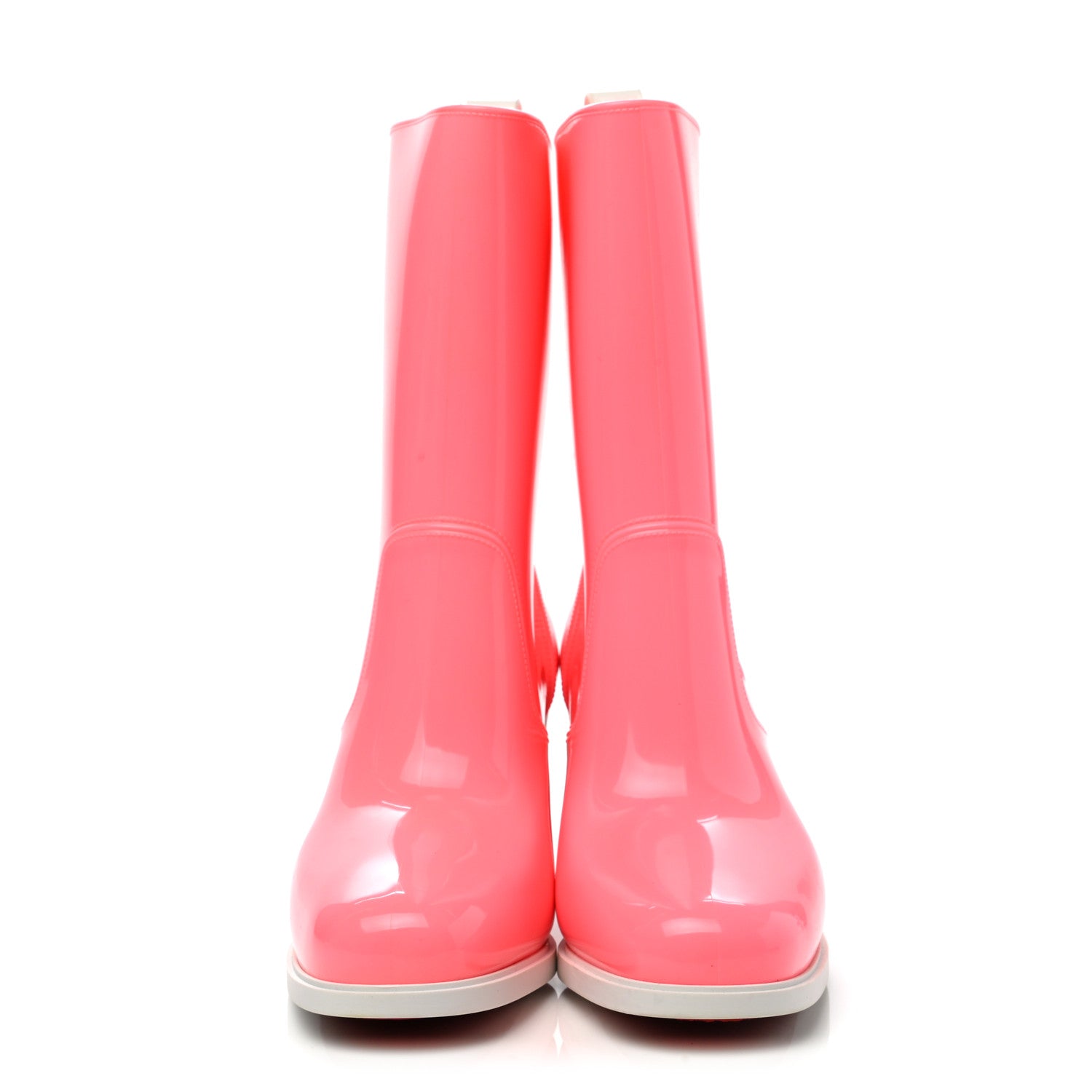 Christian Louboutin PVC Loubirain 70MM Rain Boots 40 Bubble Gum 2 of 8