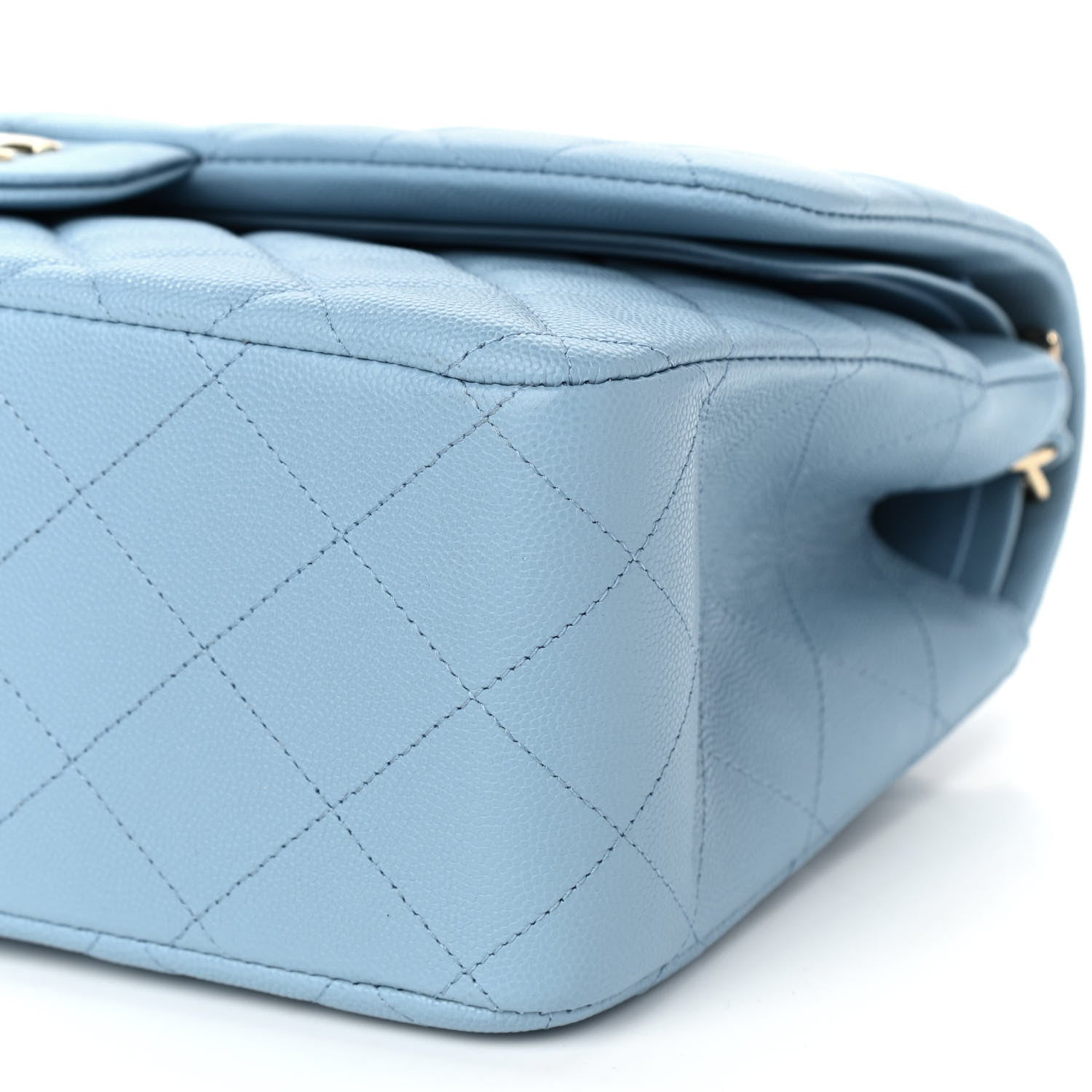 Chanel Caviar Quilted Jumbo Double Flap Light Blue 9 of 9