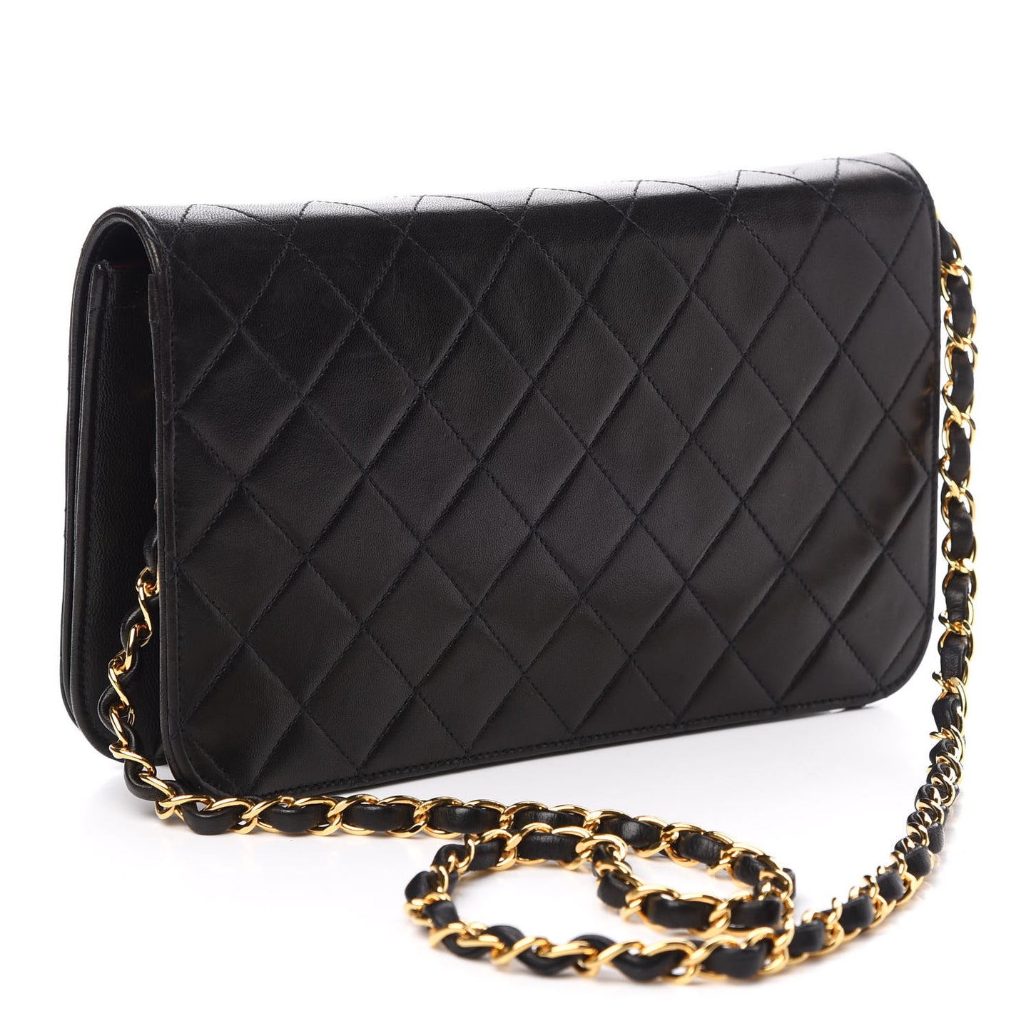 Lambskin Quilted Small Single Flap Bag Black