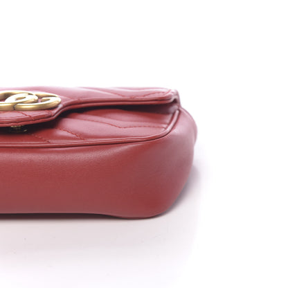 Gucci Calfskin Matelasse Super Mini GG Marmont Shoulder Bag Hibiscus Red 9 of 10