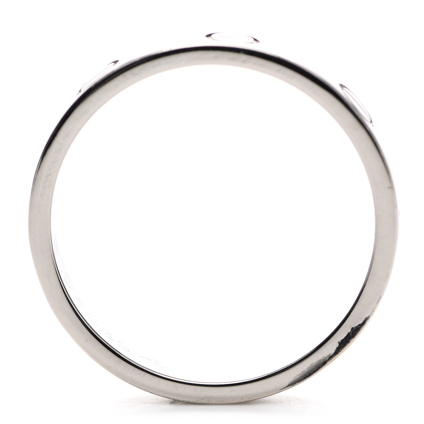 18K White Gold 3.5mm LOVE Wedding Band Ring 53 6.5
