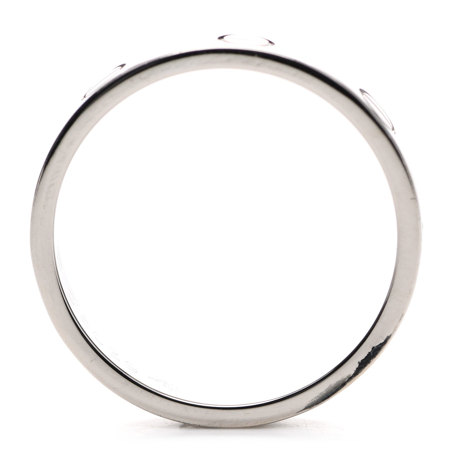 Cartier 18K White Gold 3.5mm LOVE Wedding Band Ring 53 6.5 6 of 6