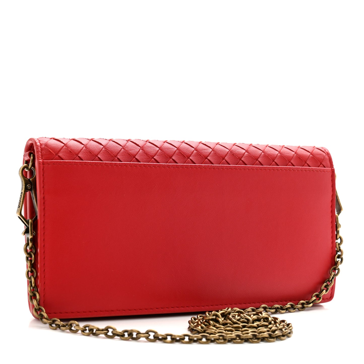 Nappa Intrecciato Continental Wallet on Chain Red