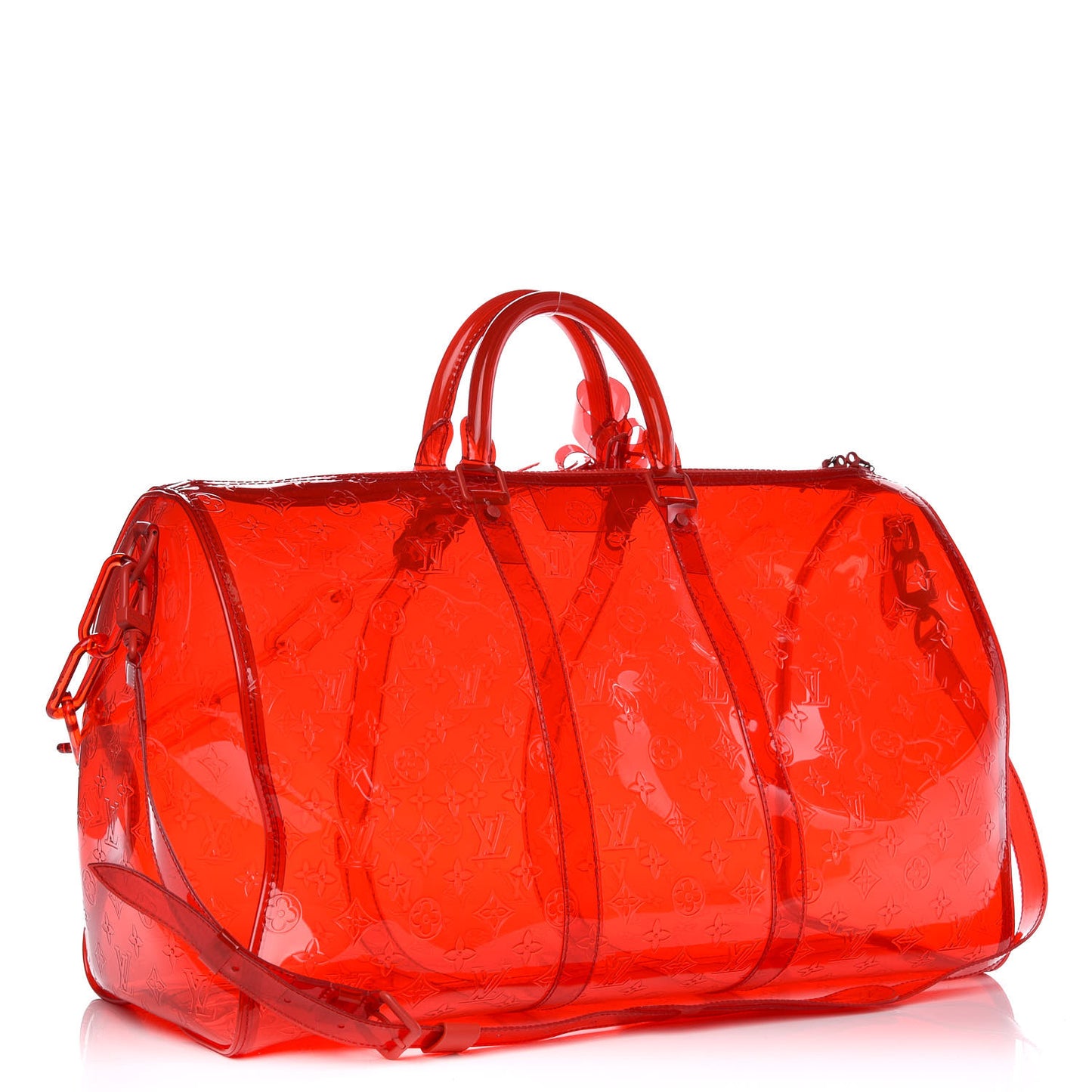PVC Monogram Keepall Bandouliere 50 Grenadine Red
