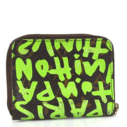 Louis Vuitton Monogram Graffiti Zippy Coin Purse Wallet Green 3 of 10