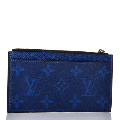 Louis Vuitton Monogram Taiga Coin Card Holder Cobalt 3 of 9