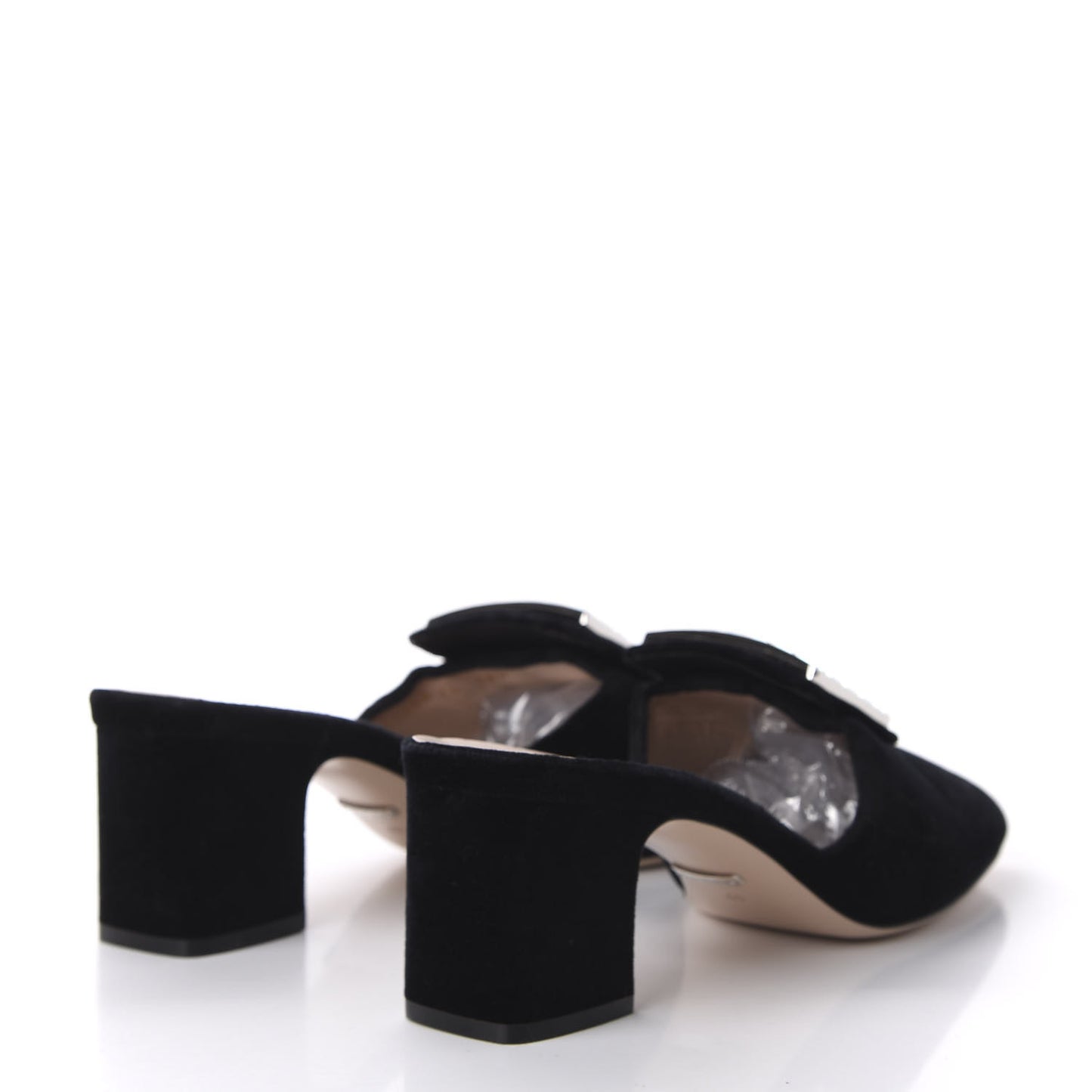 Velvet Crystal Square G Madelyn Mules 40 Black