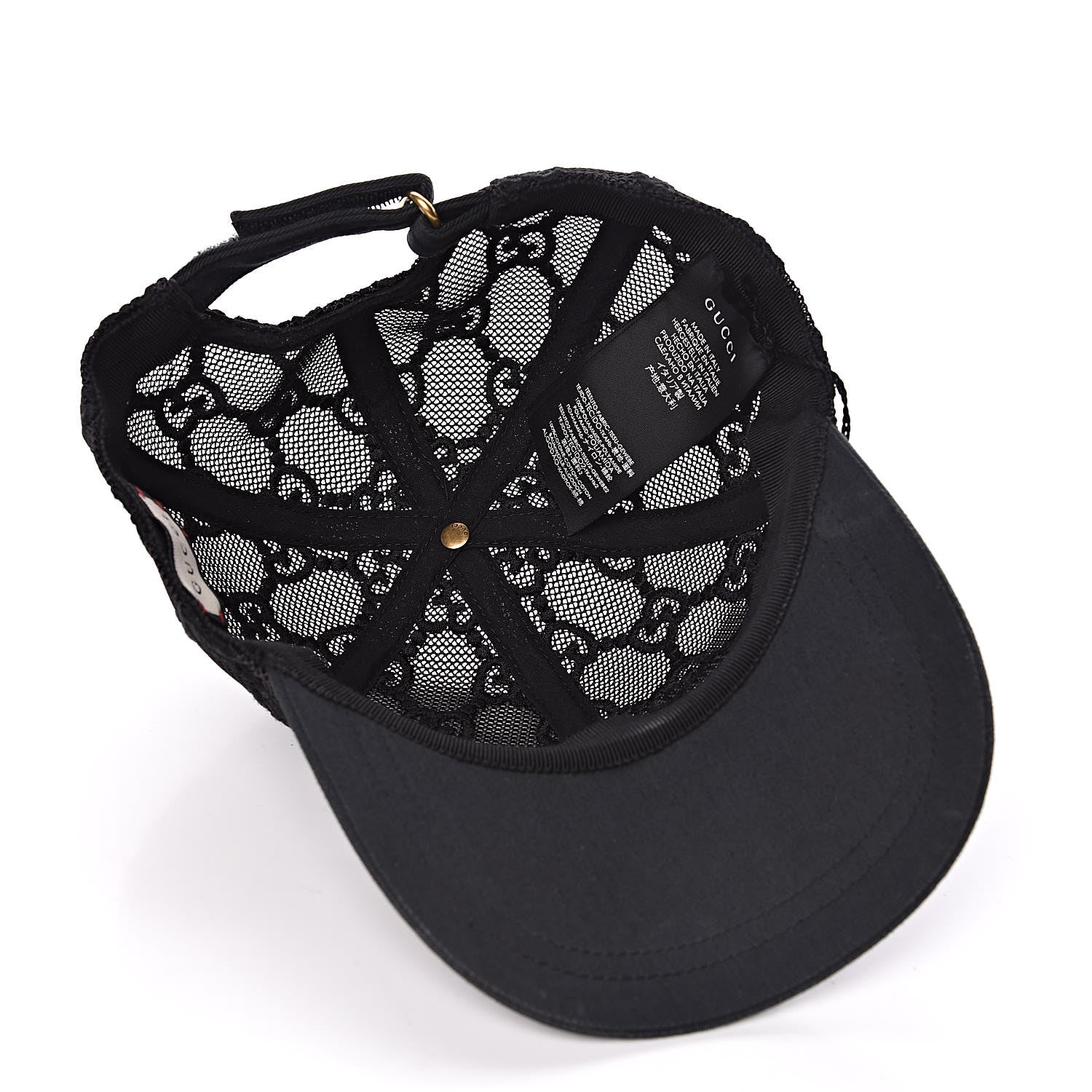 Gucci GG Net Embroidered Baseball Hat M Black 5 of 8