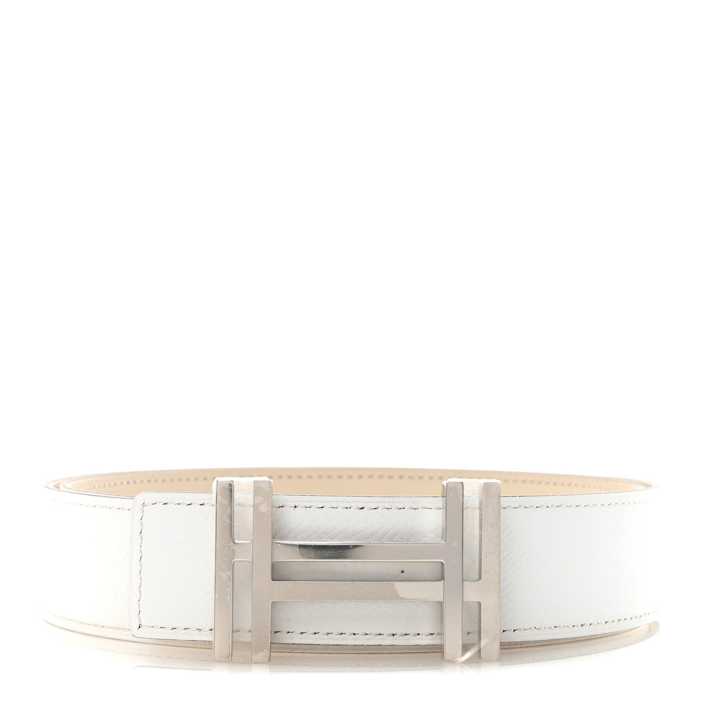 Swift Epsom 32mm Au Carre H Belt 90 36 Craie White