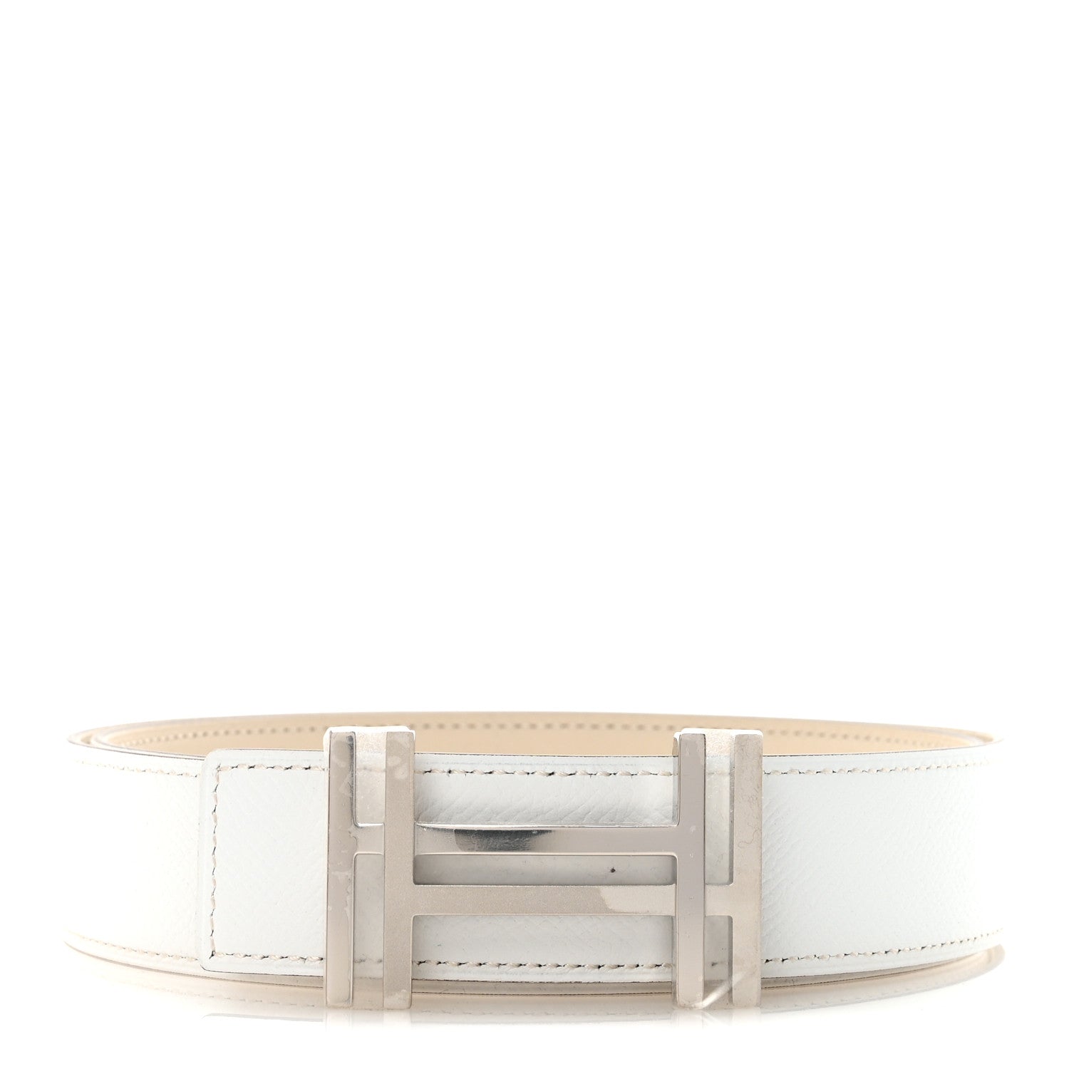 Hermes Swift Epsom 32mm Au Carre H Belt 90 36 Craie White 1 of 7