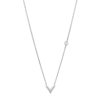 Louis Vuitton Metal Essential V Supple Necklace Silver 1 of 7