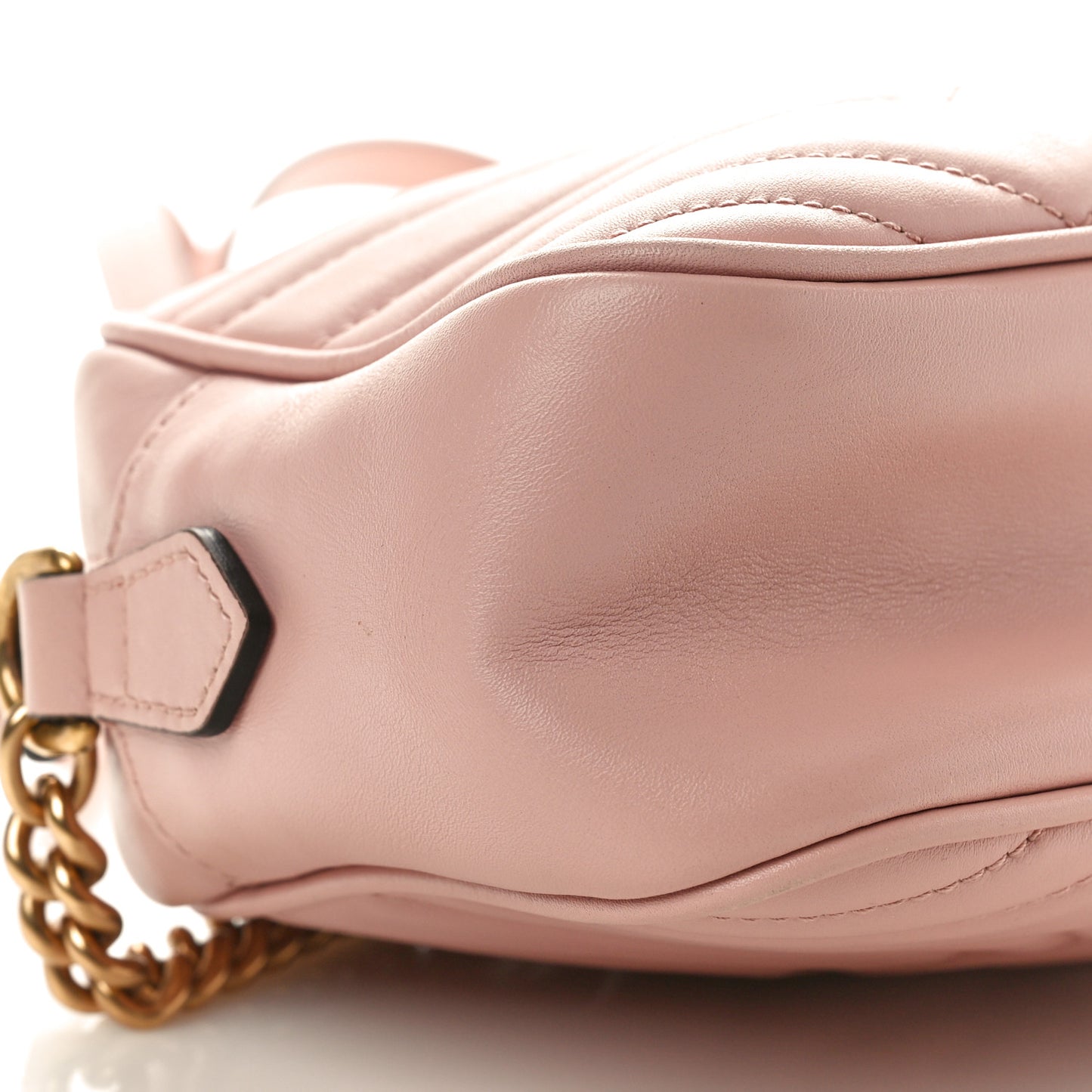 Calfskin Matelasse Small GG Marmont Chain Shoulder Bag Perfect Pink