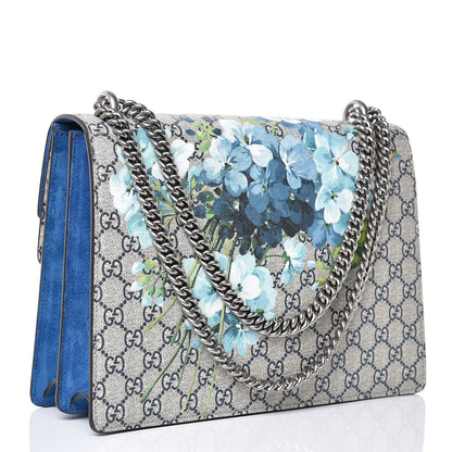 Gucci GG Supreme Monogram Blooms Medium Dionysus Shoulder Bag Beige Navy Vintage Blue 3 of 9