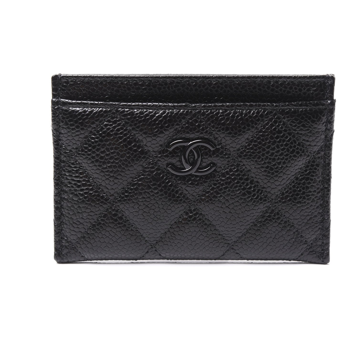 Caviar Quilted Incognito Card Holder Black