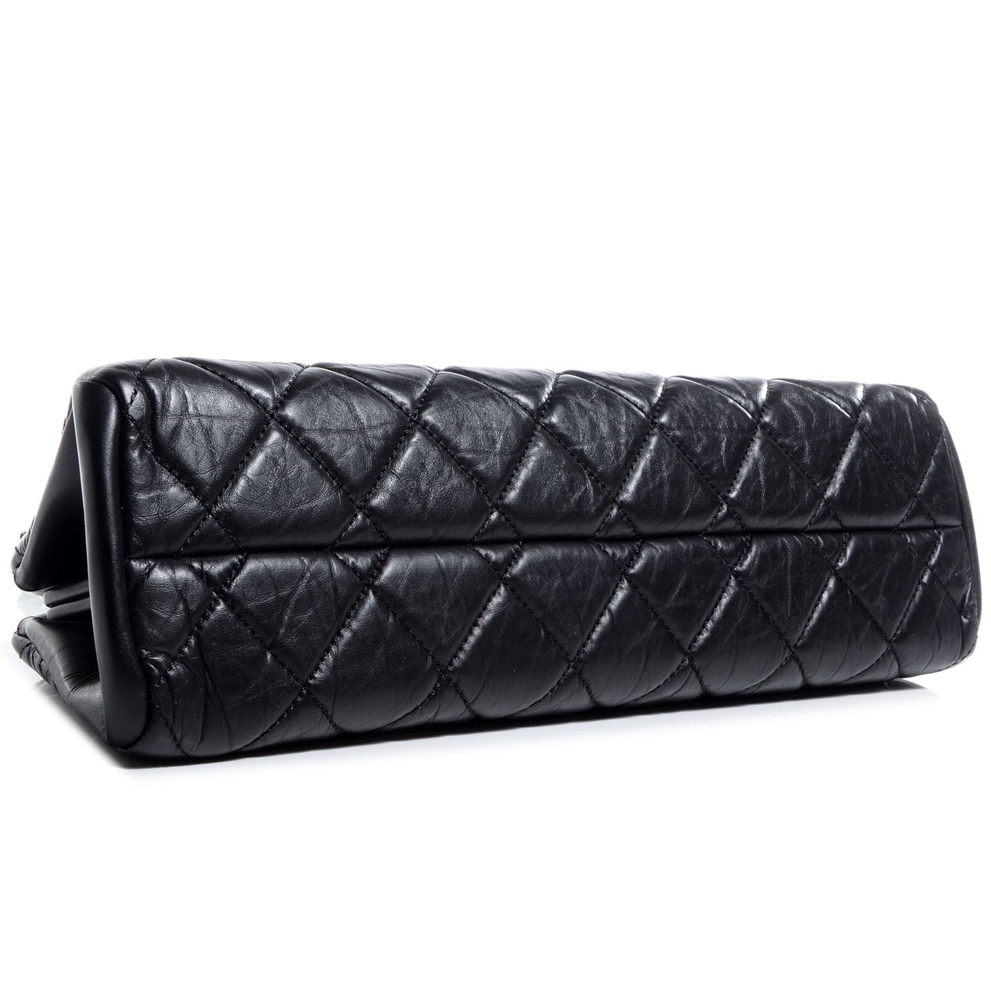 Aged Calfskin Medium Just Mademoiselle Bowling Bag Black