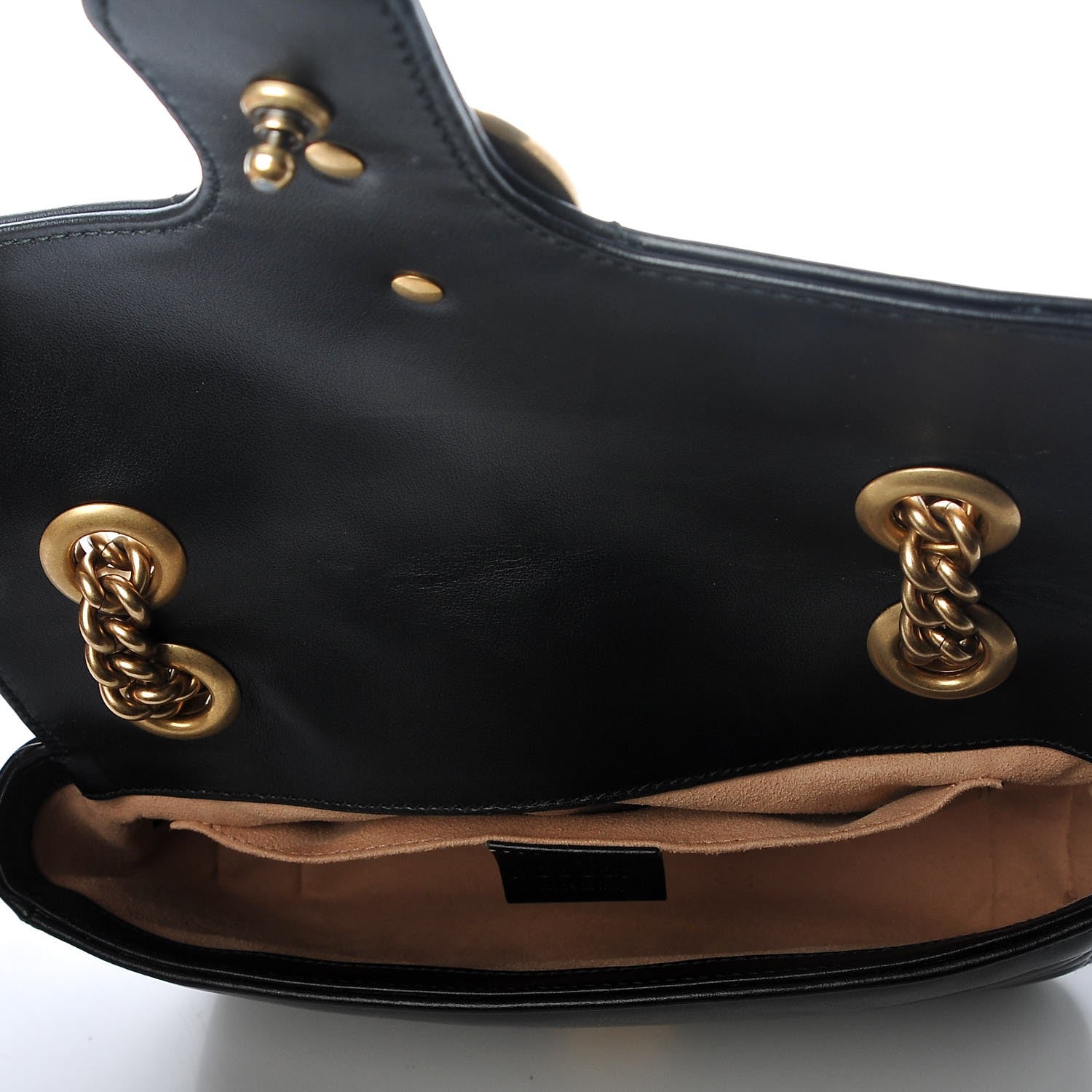 Gucci Calfskin Matelasse Mini GG Marmont Shoulder Bag Black 5 of 7