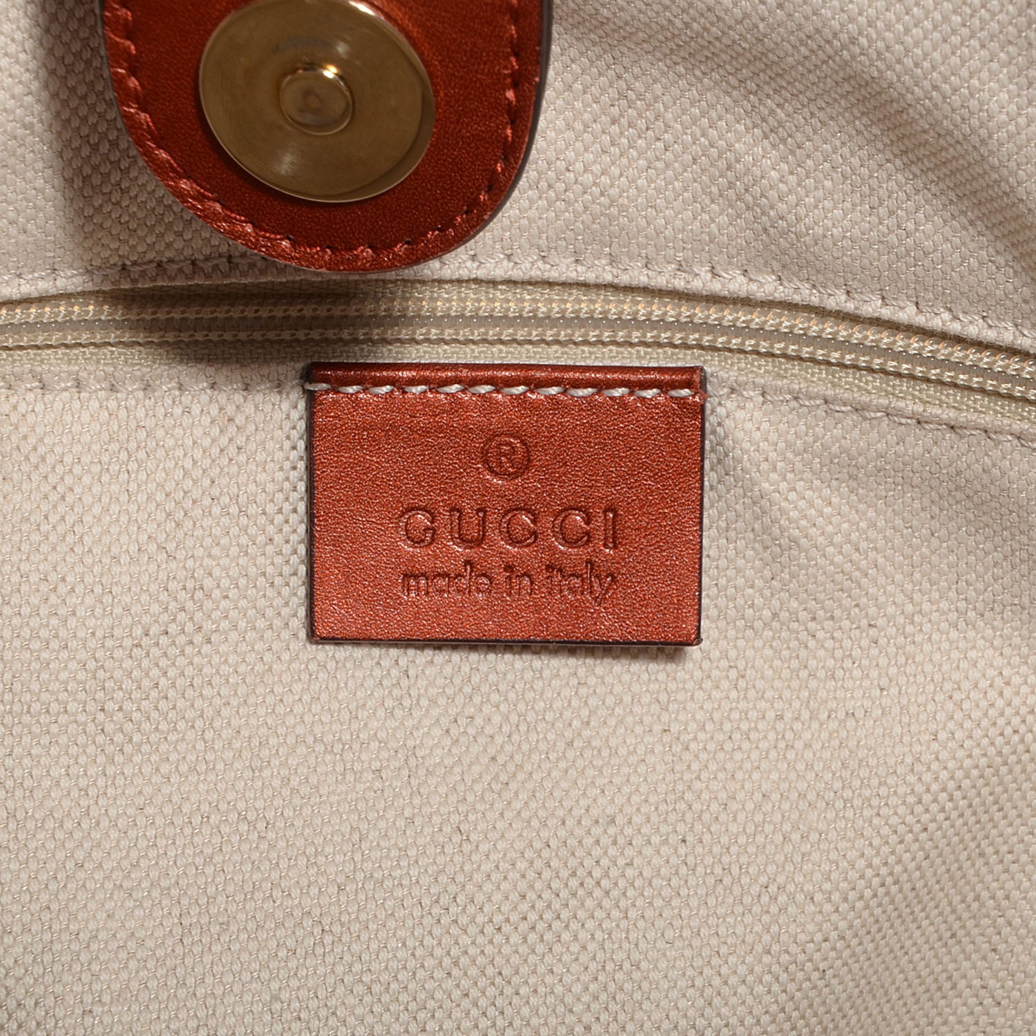 Gucci Metallic Microguccissima Large Sukey Tote Burnt Orange 6 of 7