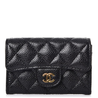 Chanel Caviar Quilted Flap Card Holder Black 1 of 9