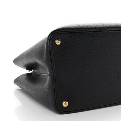 Prada Saffiano Cuir Medium Double Bag Black Mughetto 12 of 21