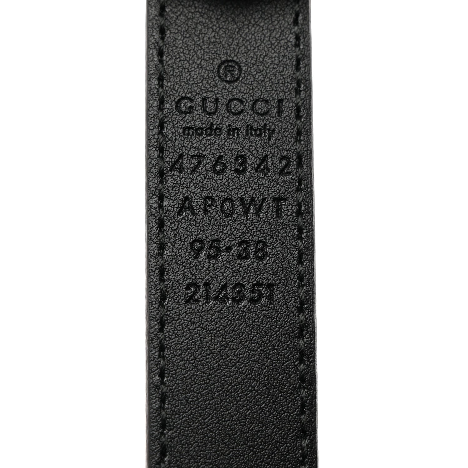 Gucci Calfskin Pearl Double G 20mm Belt 95 38 Black Cream 3 of 5