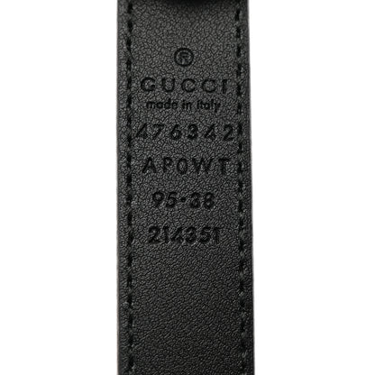 Gucci Calfskin Pearl Double G 20mm Belt 95 38 Black Cream 3 of 5