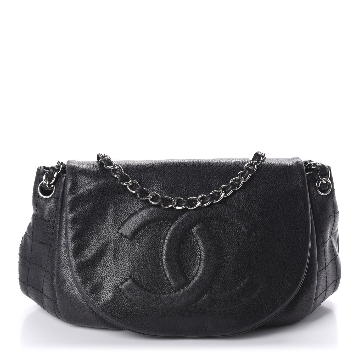 Chanel Caviar Half Moon Large Flap Black 1 of 10