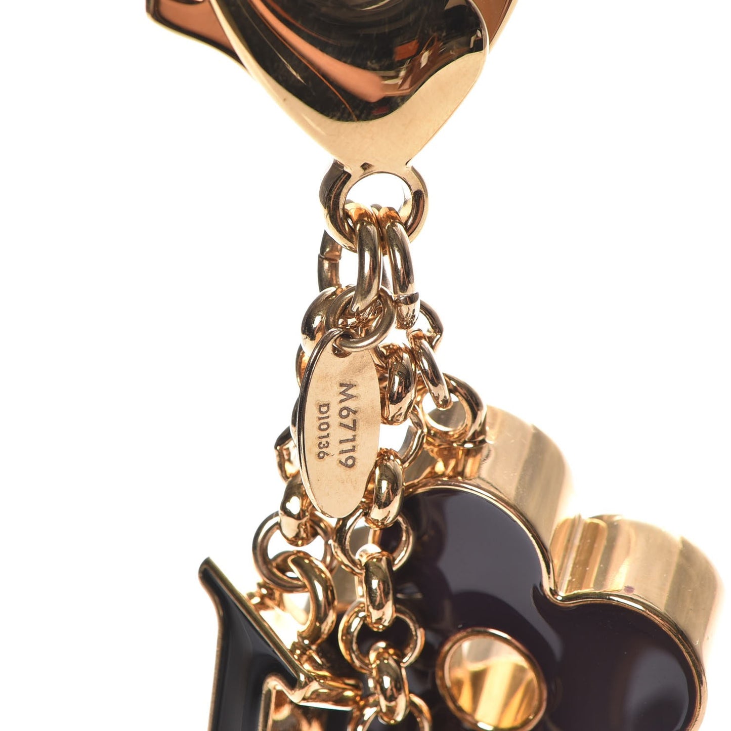 Fleur De Monogram Bag Charm Dore