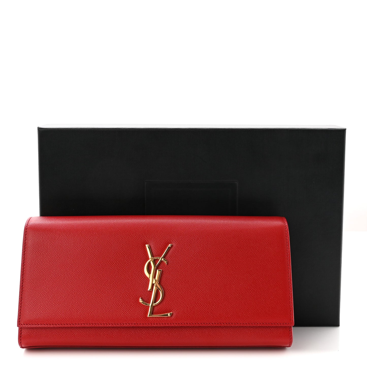Grain De Poudre Classic Monogram Cassandre Clutch Red