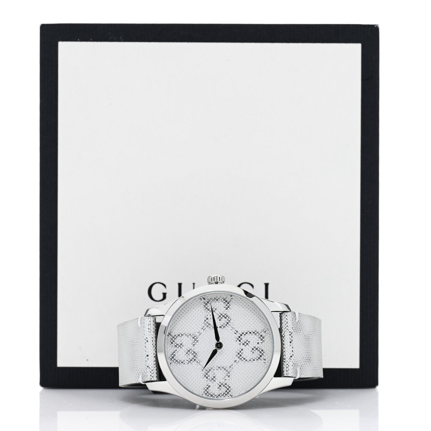 Gucci Stainless Steel Calfskin 38mm G-Timeless GG Hologram Quartz Watch 5 of 5