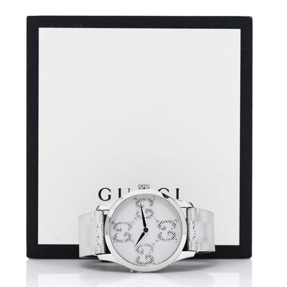 Gucci Stainless Steel Calfskin 38mm G-Timeless GG Hologram Quartz Watch 5 of 5