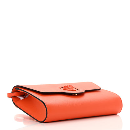 Versace Grained Calfskin La Medusa Crossbody Bag Orange 4 of 12