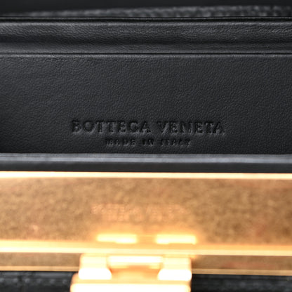 Bottega Veneta Calfskin Crocodile Embossed Daisey Box Clutch Black 6 of 10