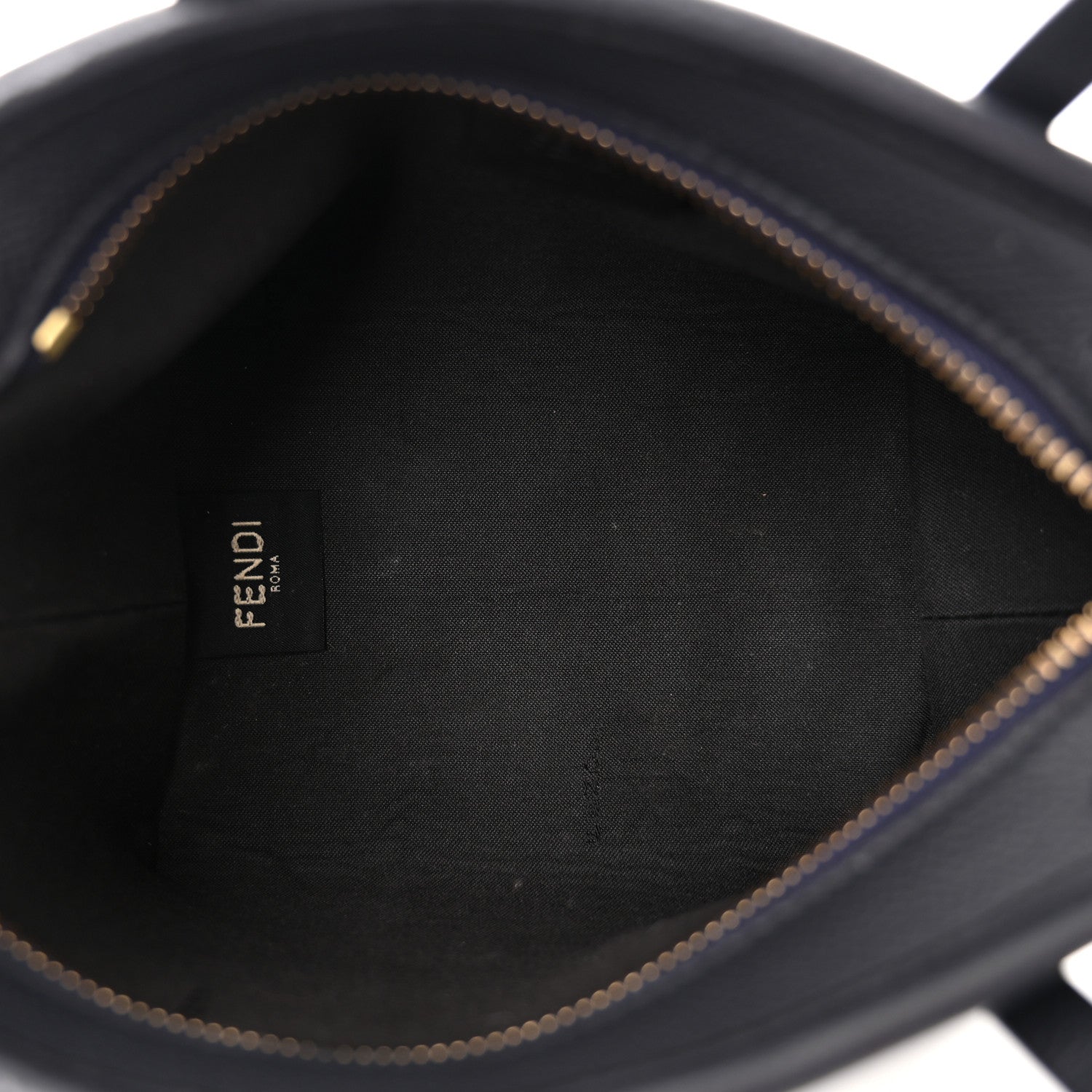 Fendi Fabric Calfskin FF Mini Roll Tote Navy 5 of 11
