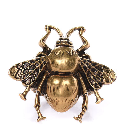 Gucci Metal Enamel Bee Ring 6.5 Aged Gold 3 of 7