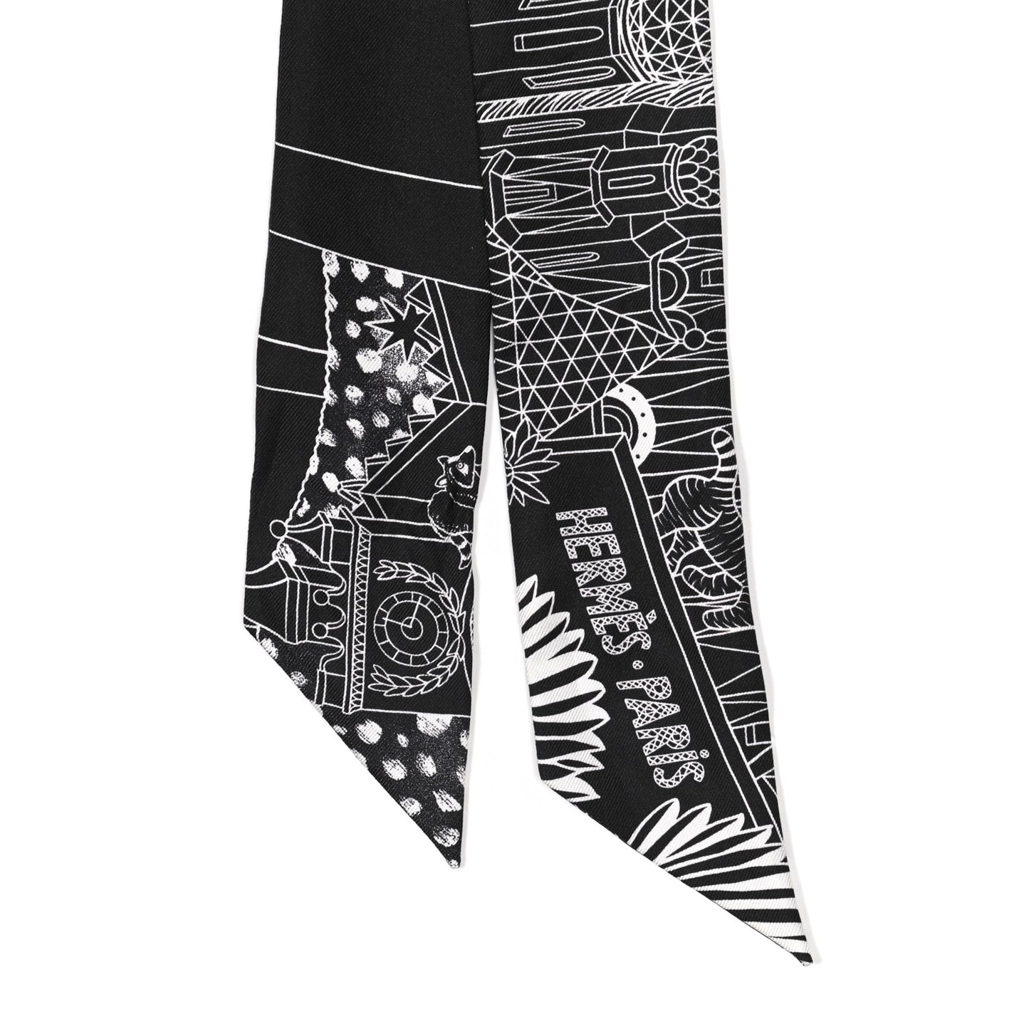 Silk Animapolis Twilly Black White