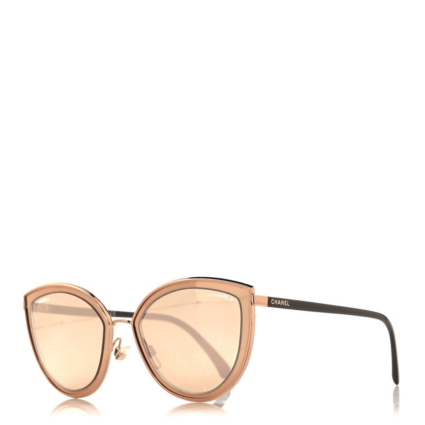 Metal Cat Eye Sunglasses 4222 Pink Gold