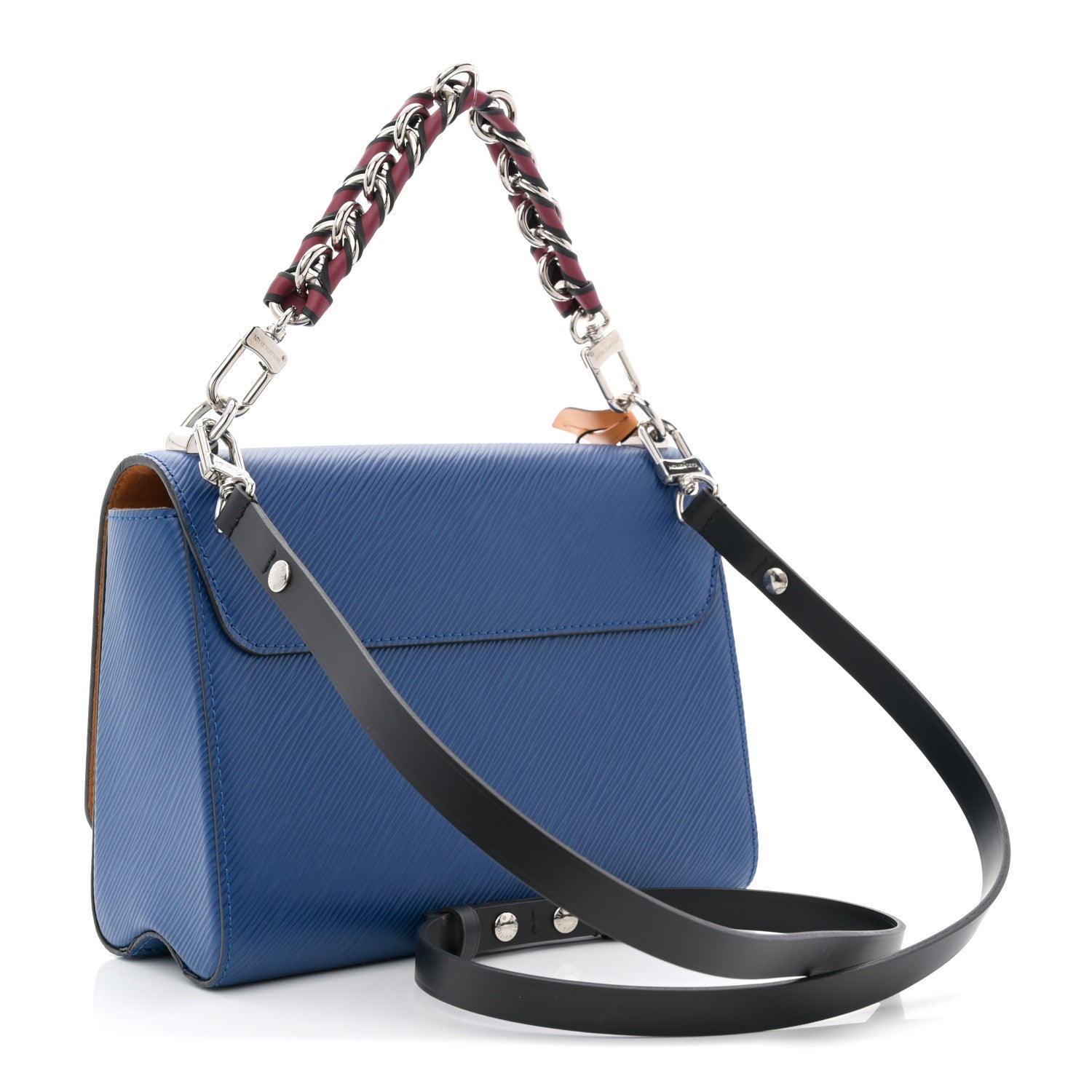 Louis Vuitton Epi Twist Braided Strap Shoulder Bag MM Bleu Roi 4 of 11