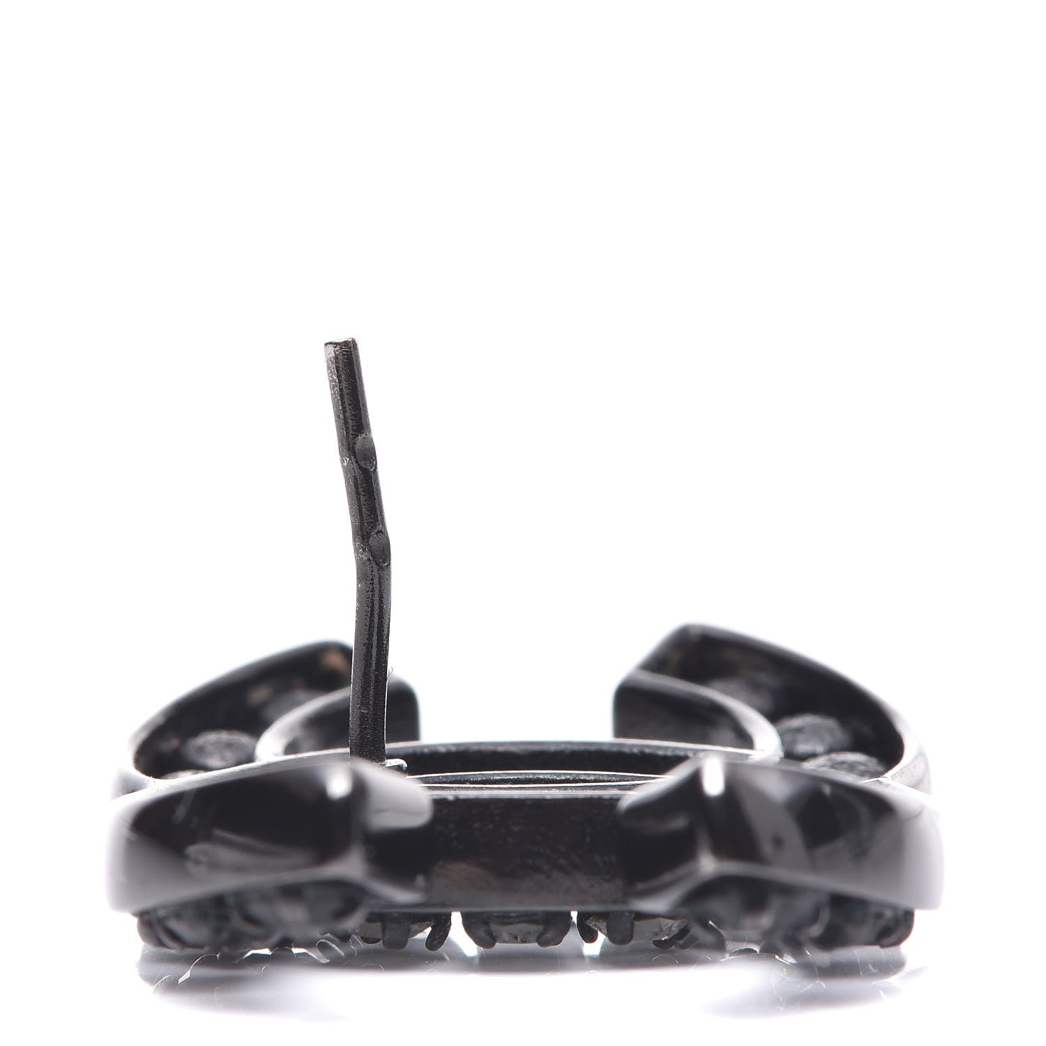 Chanel Crystal Large CC Earrings Black 5 of 6